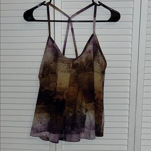 Lucy Brown and Tan Asymmetrical Backless Camisole